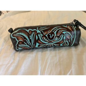Patricia Nash Turquoise Leather Wristlet